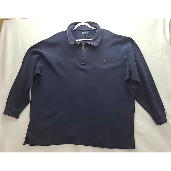 Polo Ralph Lauren Mens 3XB Pullover Sweater Quarter Zip Long Sleeve Red Pony - Picture 1 of 11